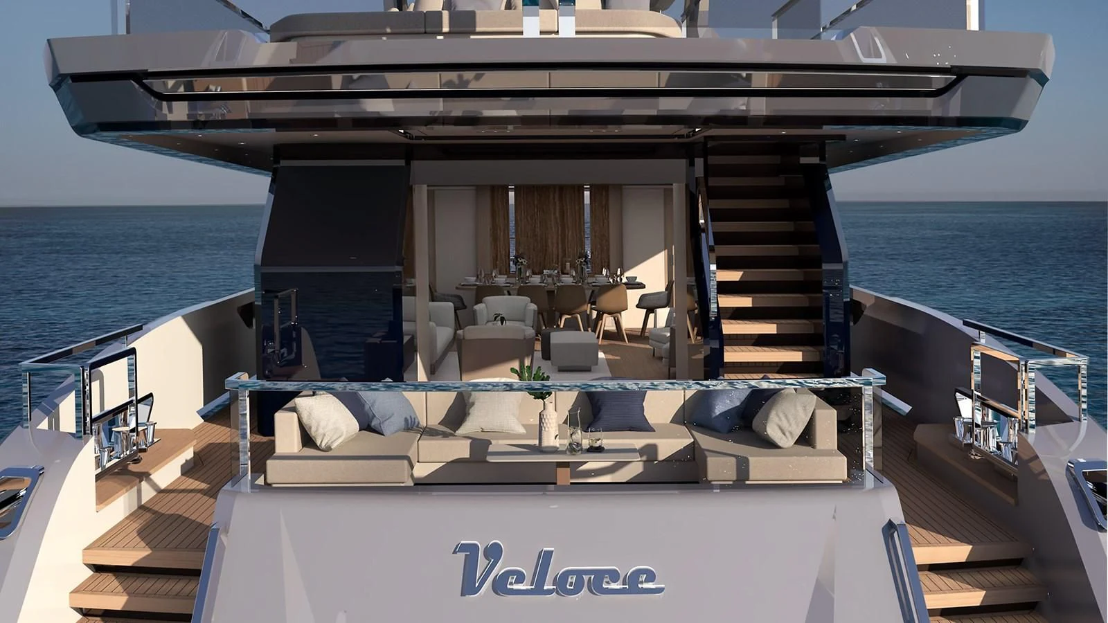 a large boat on the water aboard VITTORIA VELOCE 32 RPH #01 Yacht for Sale