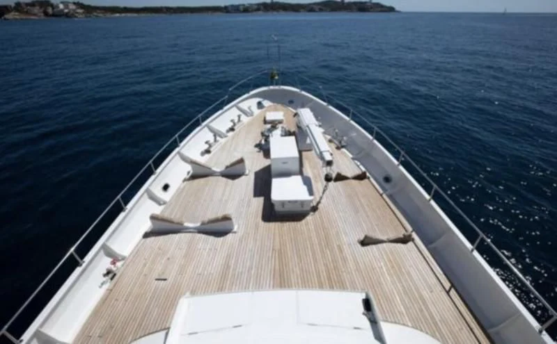 a boat on the water aboard RA Yacht for Sale