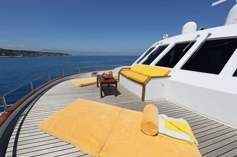 a boat on the water aboard RA Yacht for Sale