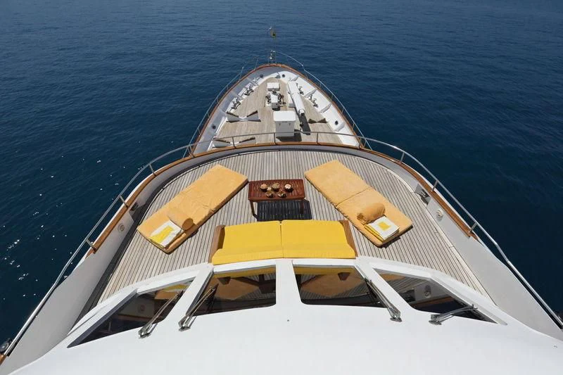 a large boat in the water aboard RA Yacht for Sale