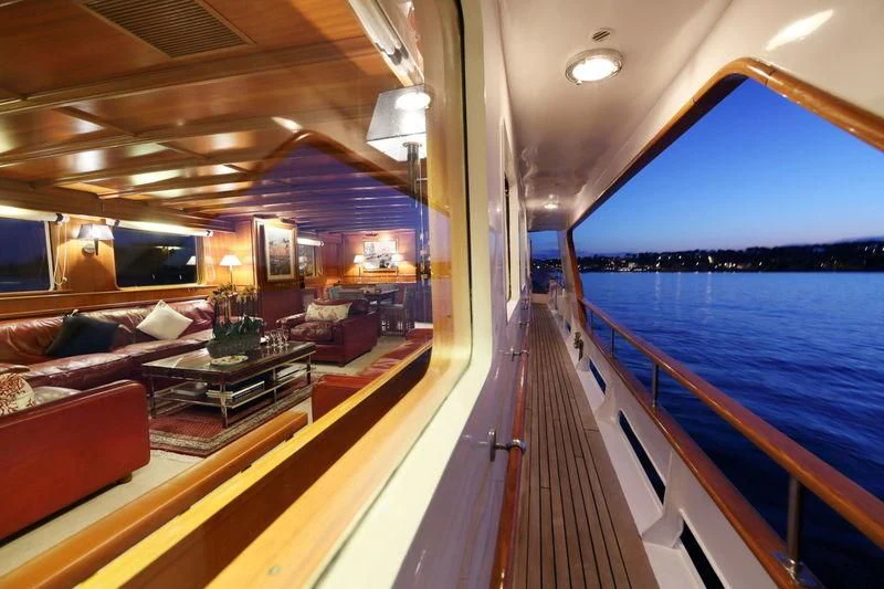 a boat on the water aboard RA Yacht for Sale
