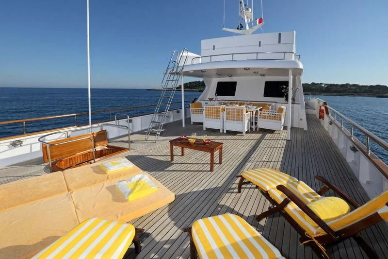 a boat on a body of water aboard RA Yacht for Sale