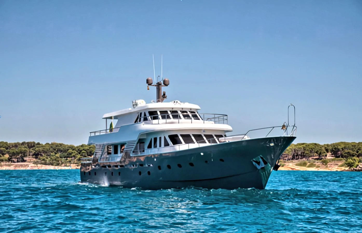 a boat on the water aboard RA Yacht for Sale