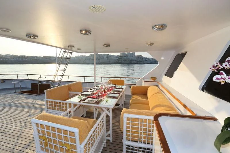 a boat on the water aboard RA Yacht for Sale