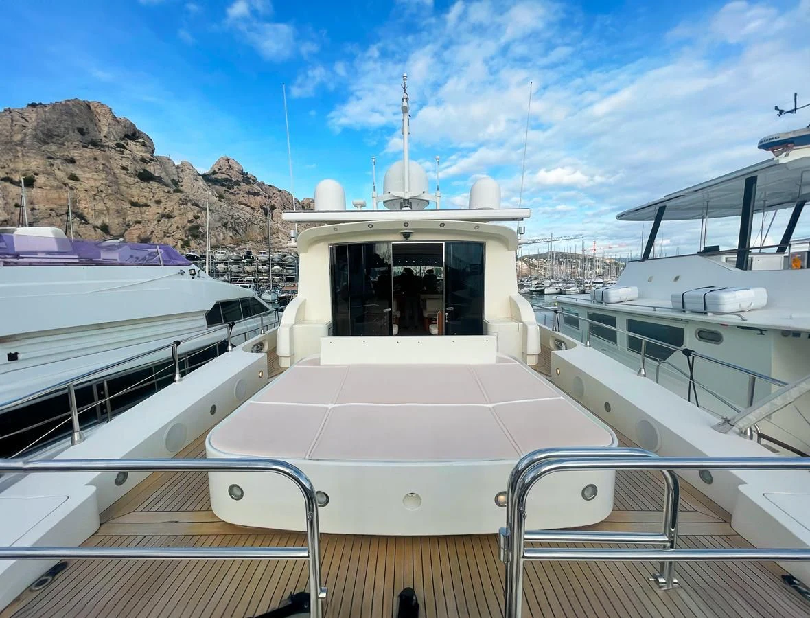 a boat on the water aboard NAISCA IV Yacht for Sale
