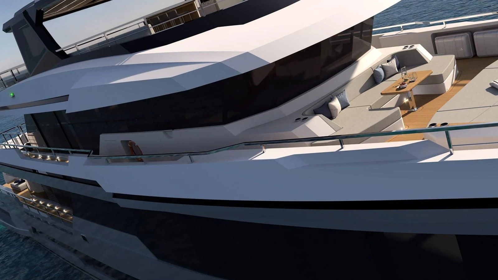 a large white yacht aboard CROSSOVER Yacht for Sale