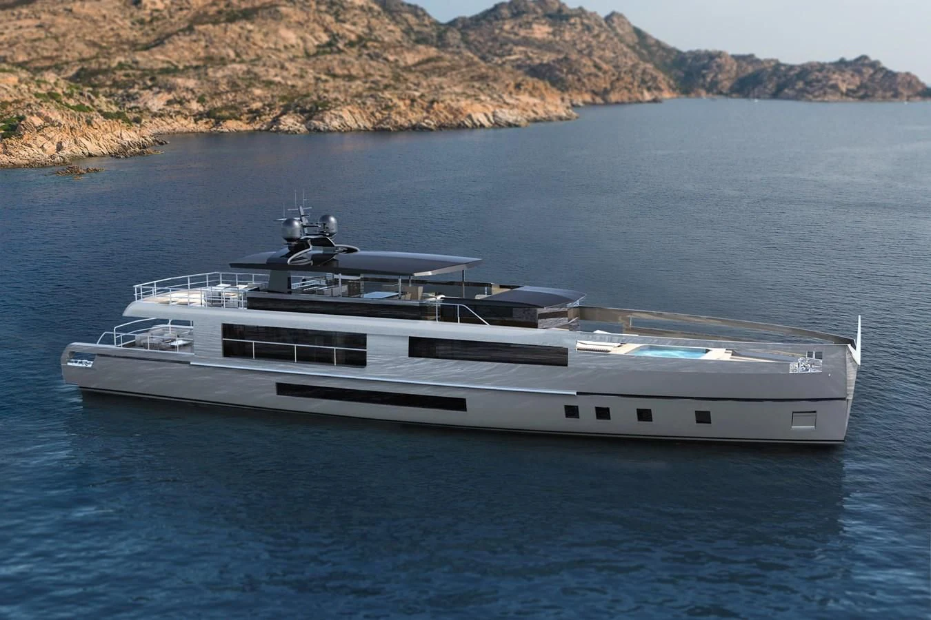 a white yacht in the water aboard CROSSOVER Yacht for Sale