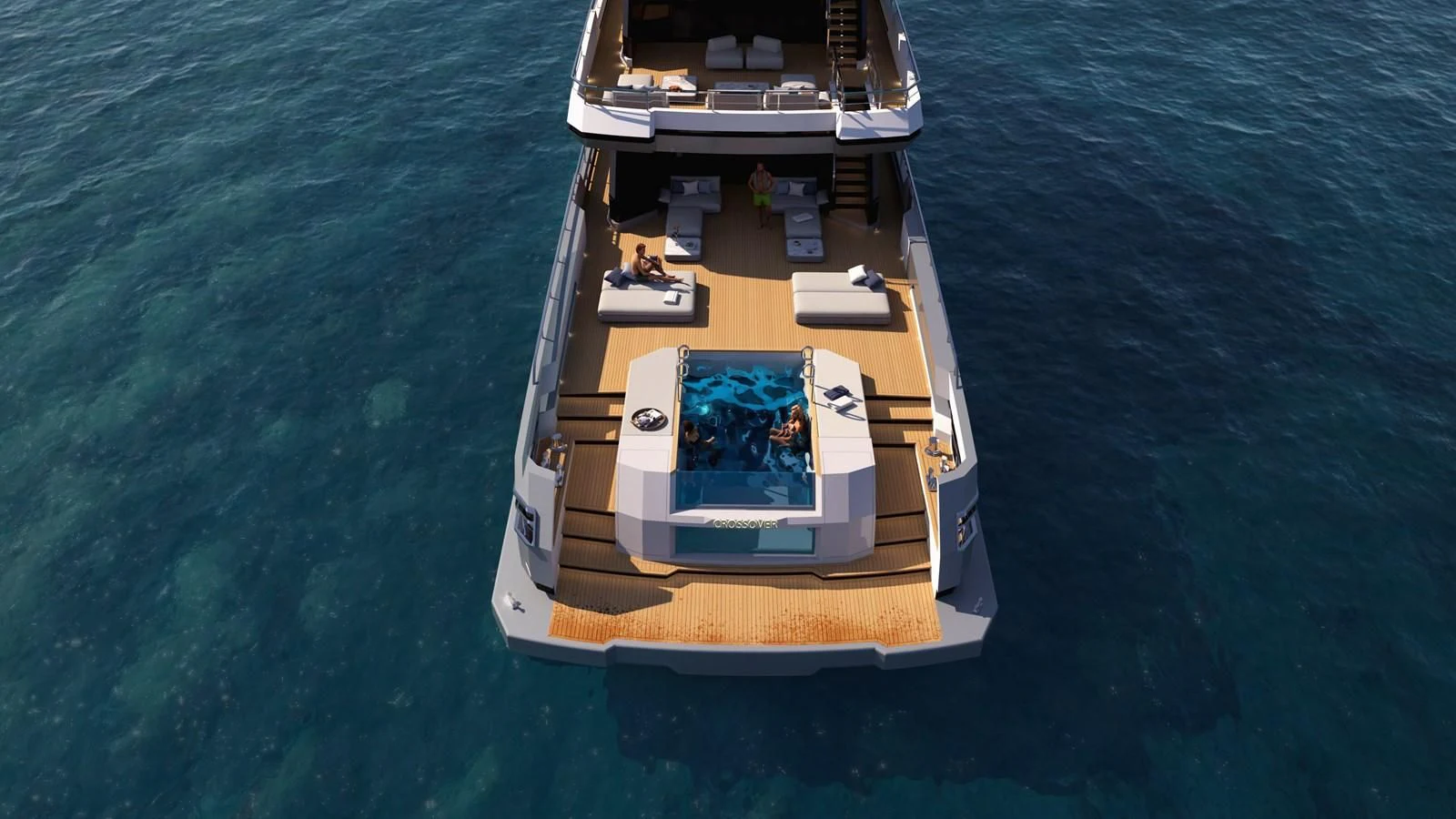 a boat on the water aboard CROSSOVER Yacht for Sale