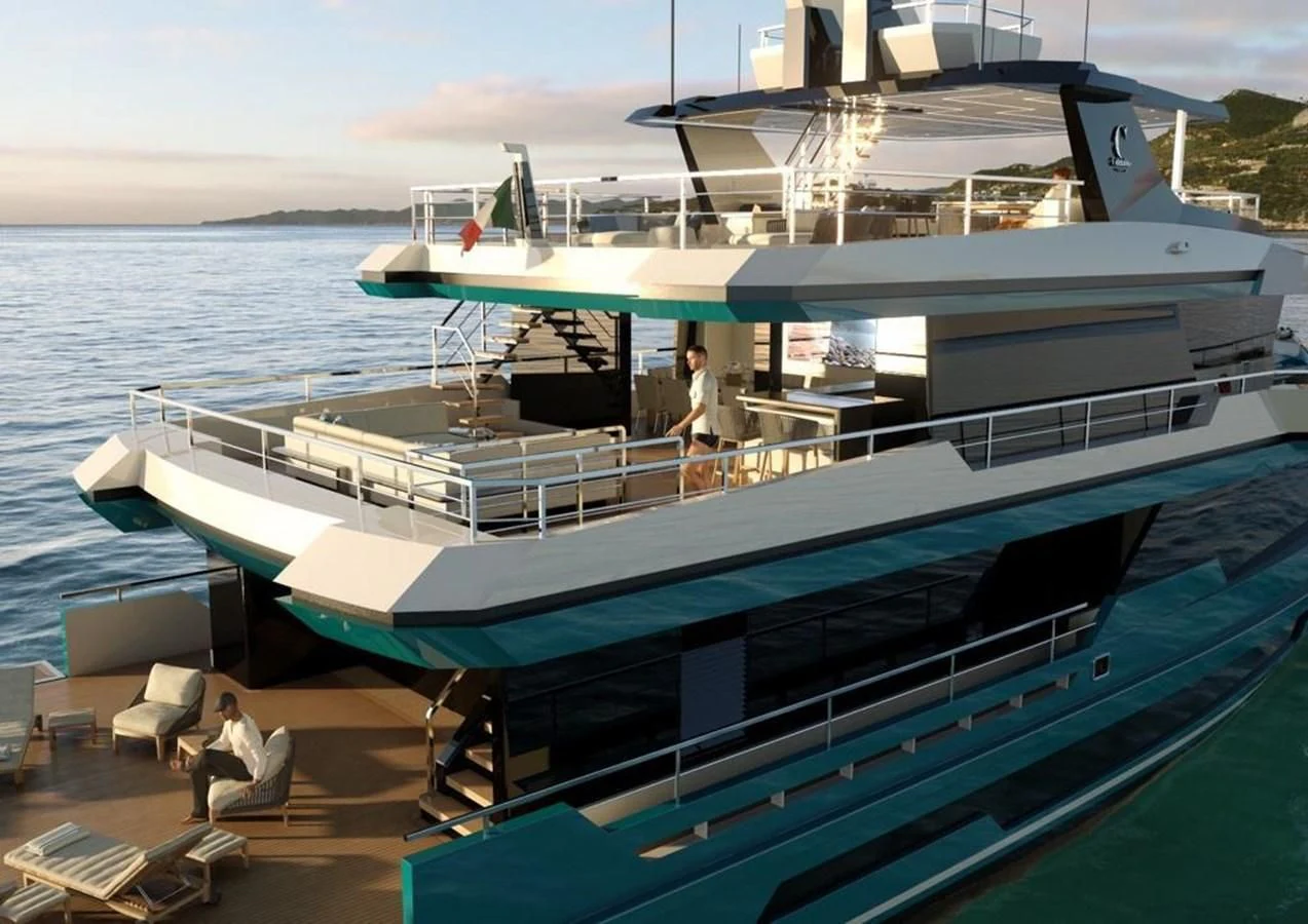 a boat on the water aboard CROSSOVER Yacht for Sale