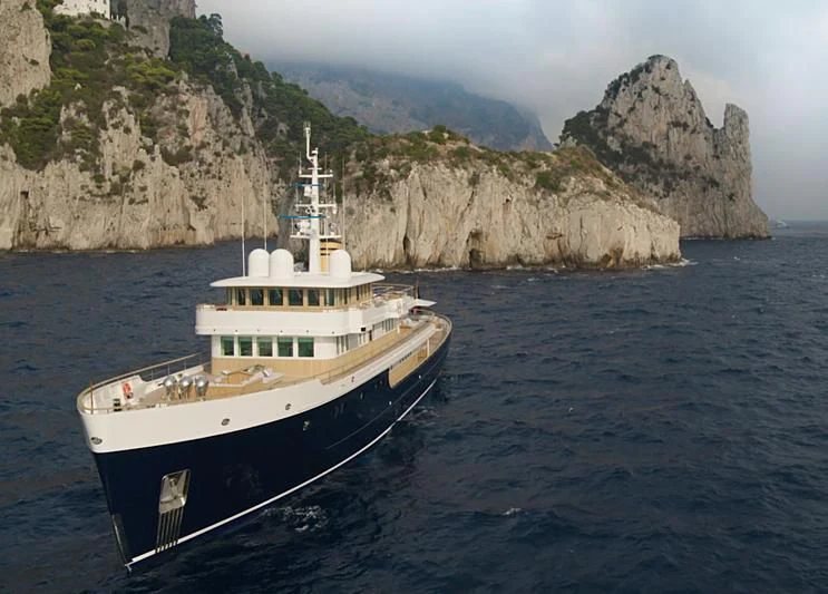 a boat on the water aboard BLUE II Yacht for Charter