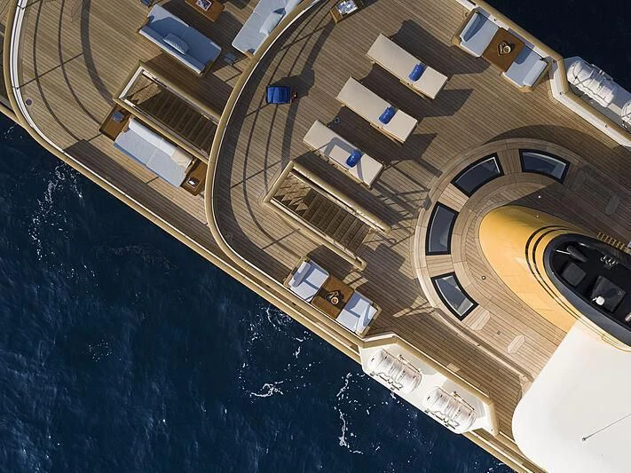 a view of a ship from above aboard BLUE II Yacht for Charter