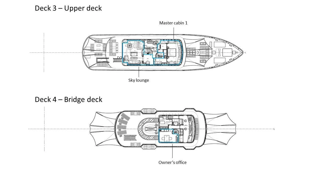 diagram aboard BLUE II Yacht for Charter