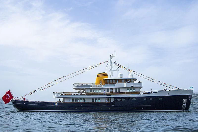 a large boat in the water aboard BLUE II Yacht for Charter