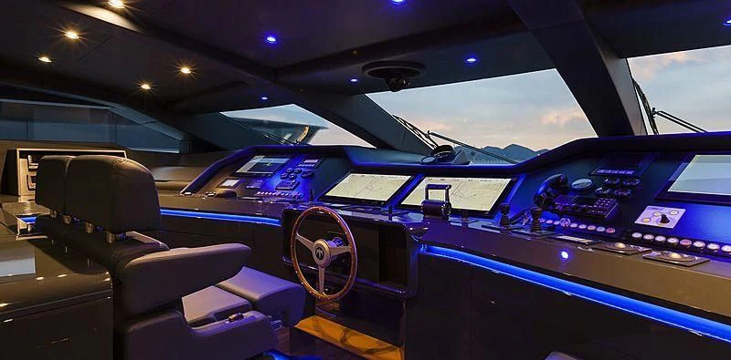 inside of a car aboard PACHAMAMA Yacht for Sale