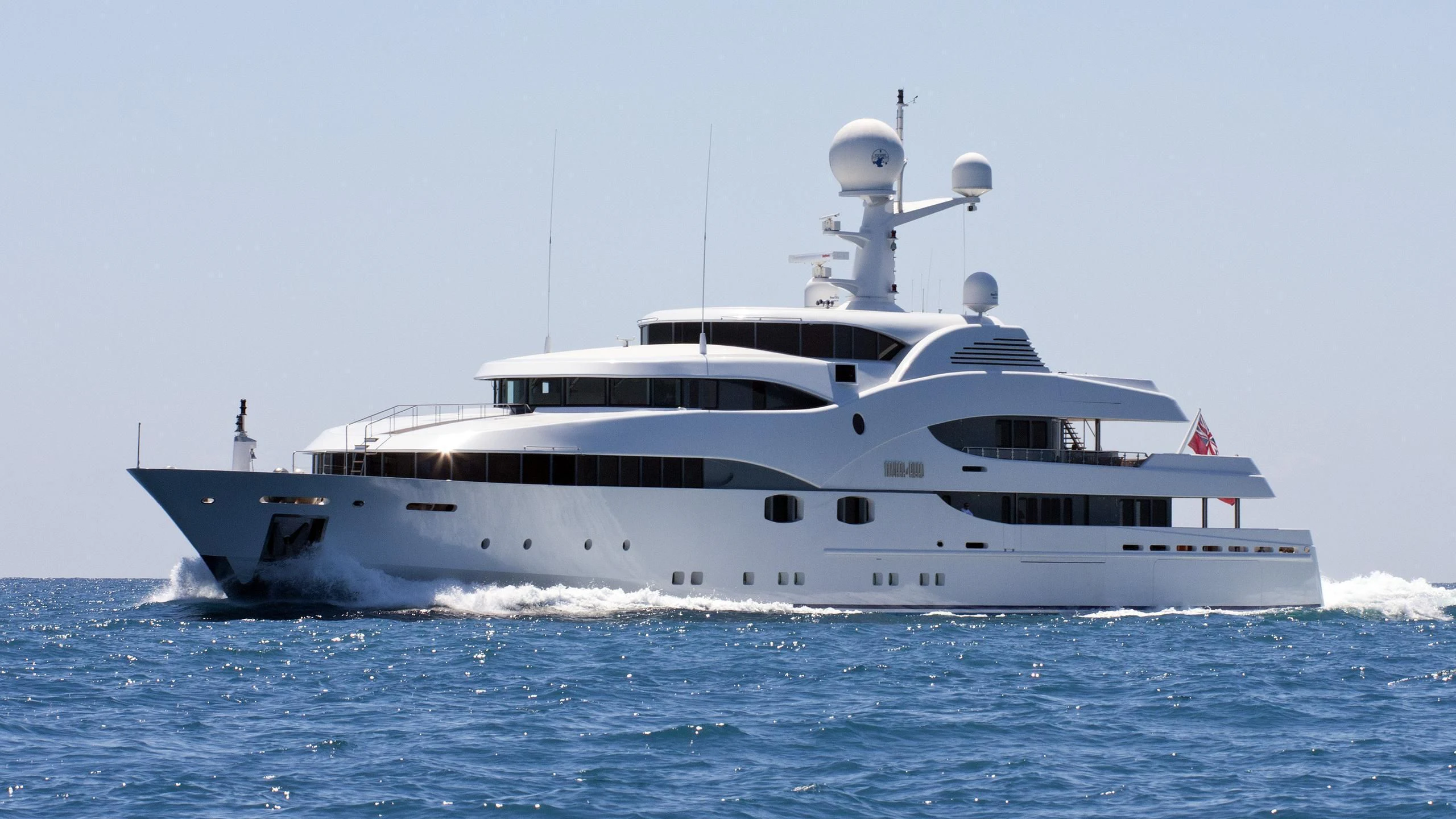 a large white boat aboard NOURAH OF RIYAD Yacht for Sale