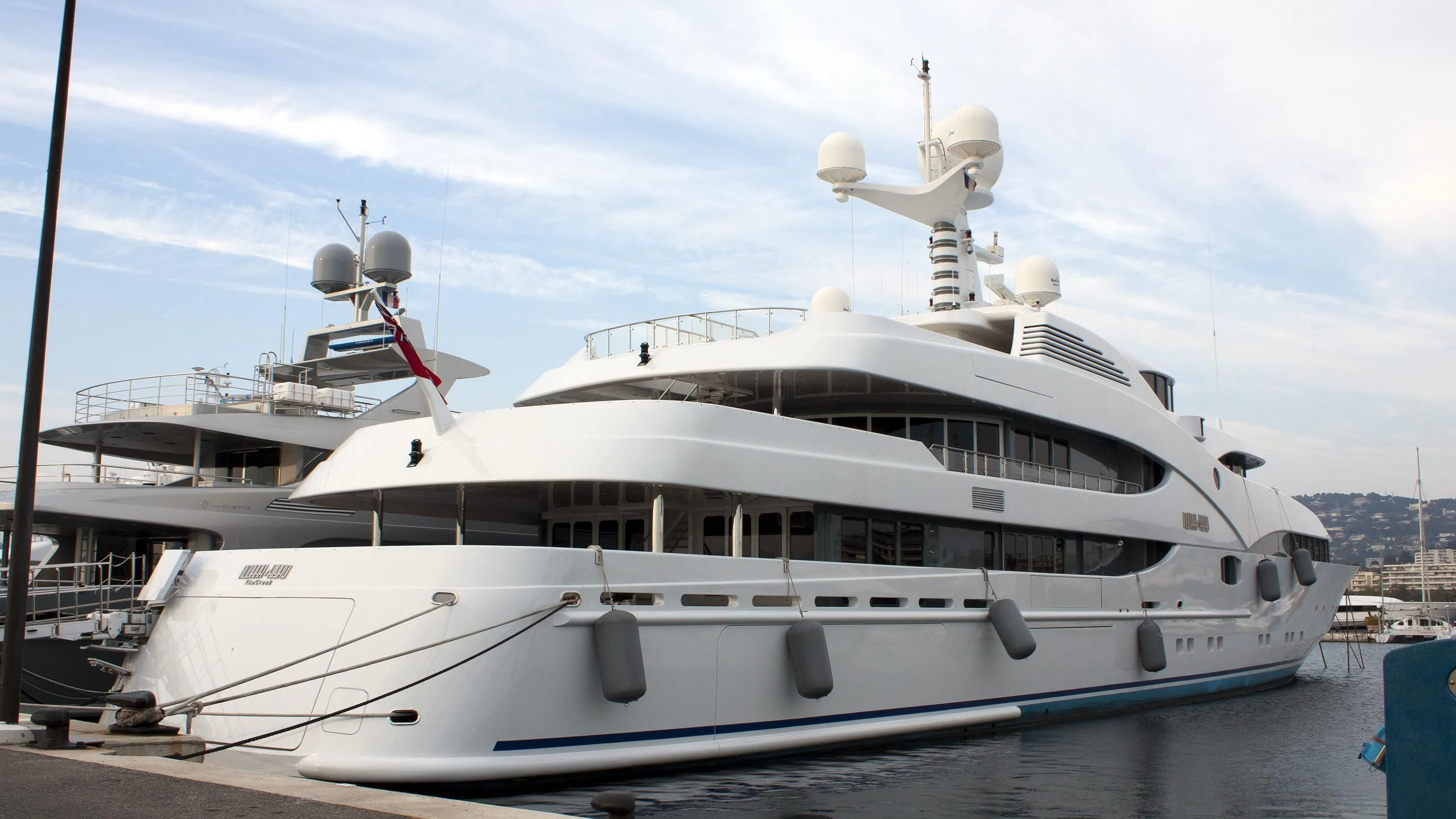a large white yacht aboard NOURAH OF RIYAD Yacht for Sale