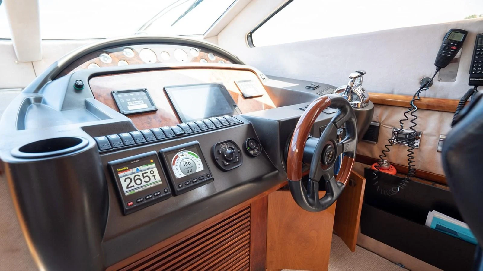 the inside of a car aboard HAN SOLO Yacht for Sale