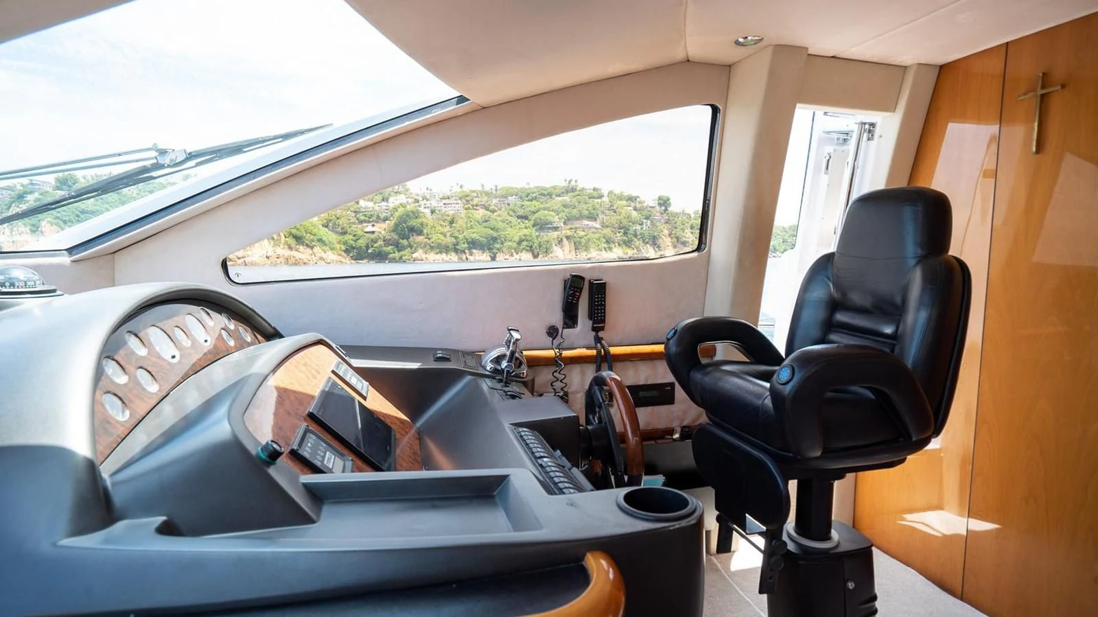 inside of a car aboard HAN SOLO Yacht for Sale