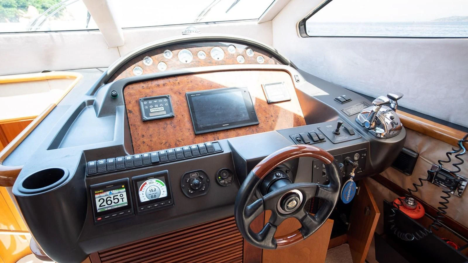 the inside of a car aboard HAN SOLO Yacht for Sale