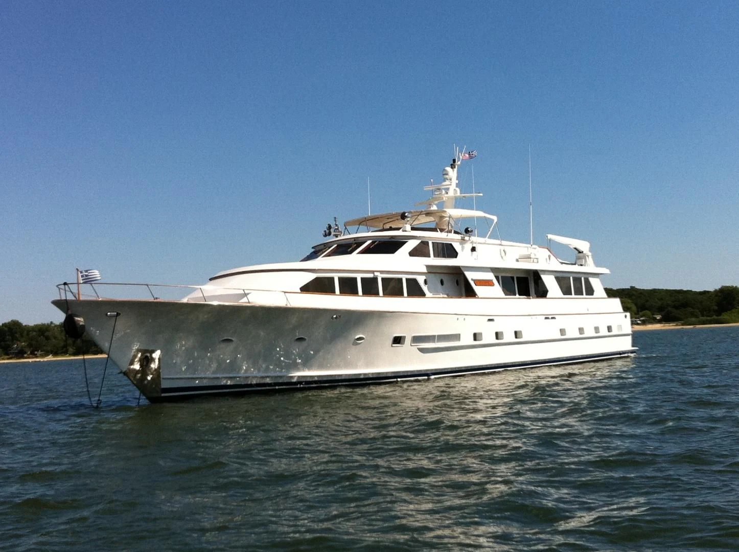 a white boat on the water aboard ZANTINO III Yacht for Sale