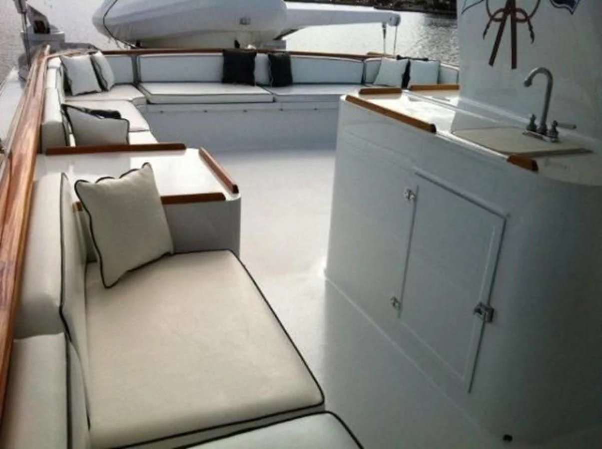 a room with a sink and a couch aboard ZANTINO III Yacht for Sale