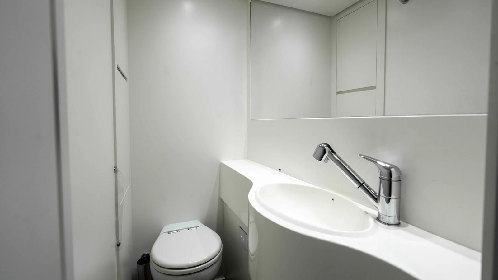 a bathroom with a sink toilet and a shower aboard UPTOWN GIRL Yacht for Sale