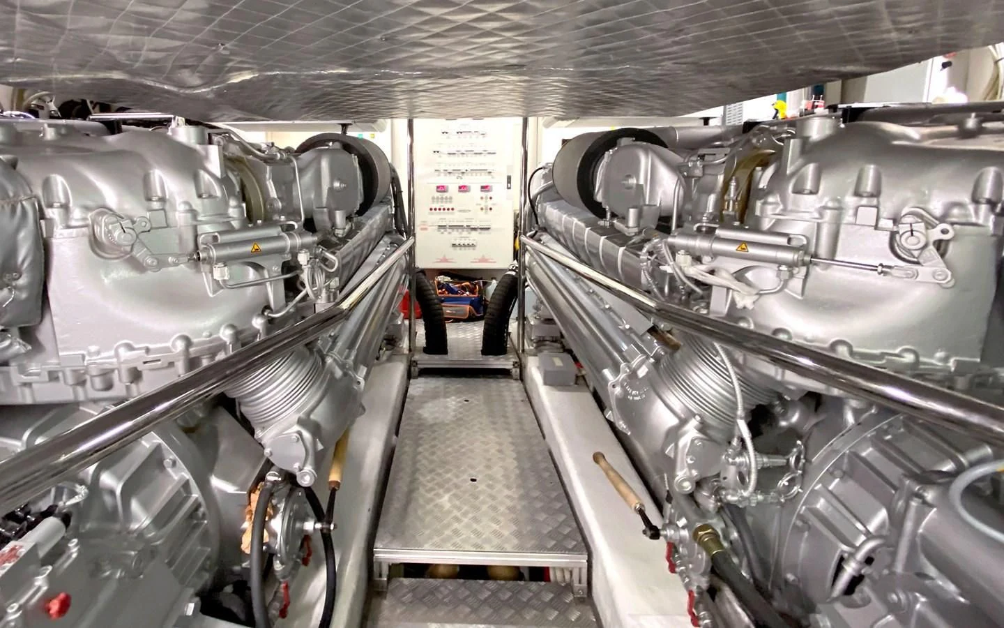 a large room with machinery aboard UPTOWN GIRL Yacht for Sale