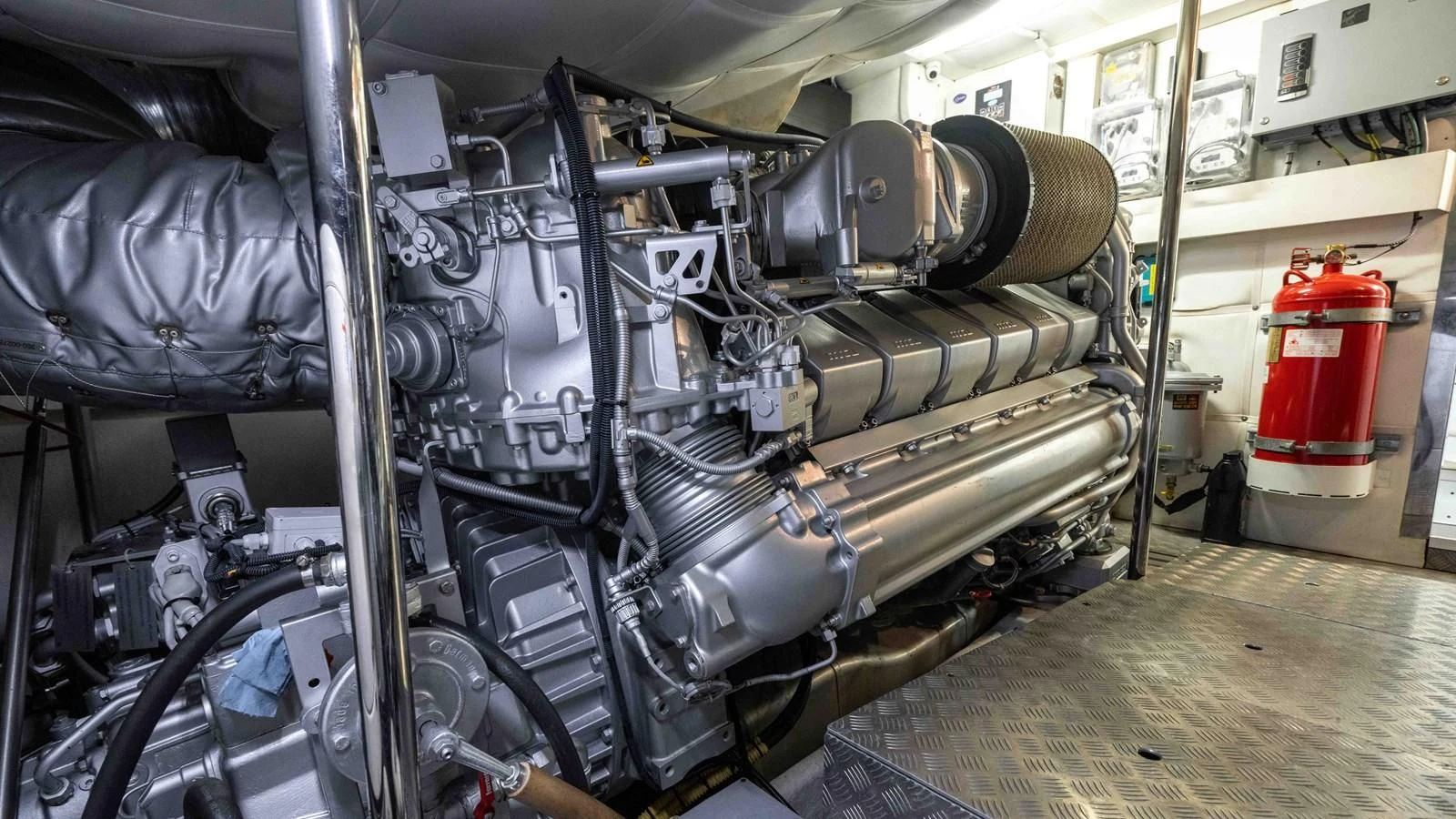 a large machine with large wheels aboard UPTOWN GIRL Yacht for Sale