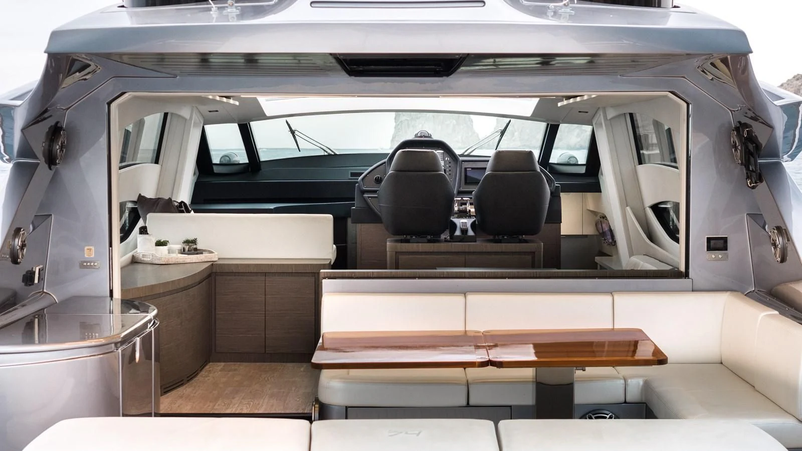 inside of a car aboard UPTOWN GIRL Yacht for Sale