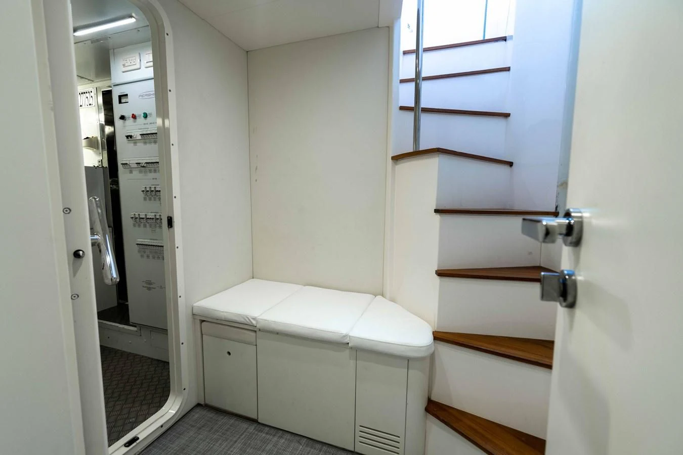 a toilet in a bathroom aboard UPTOWN GIRL Yacht for Sale