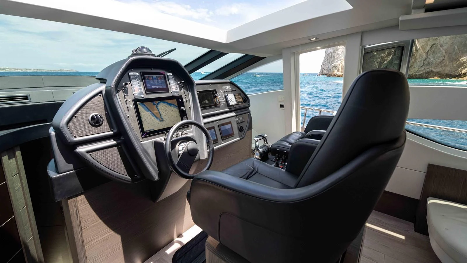 inside of a car aboard UPTOWN GIRL Yacht for Sale