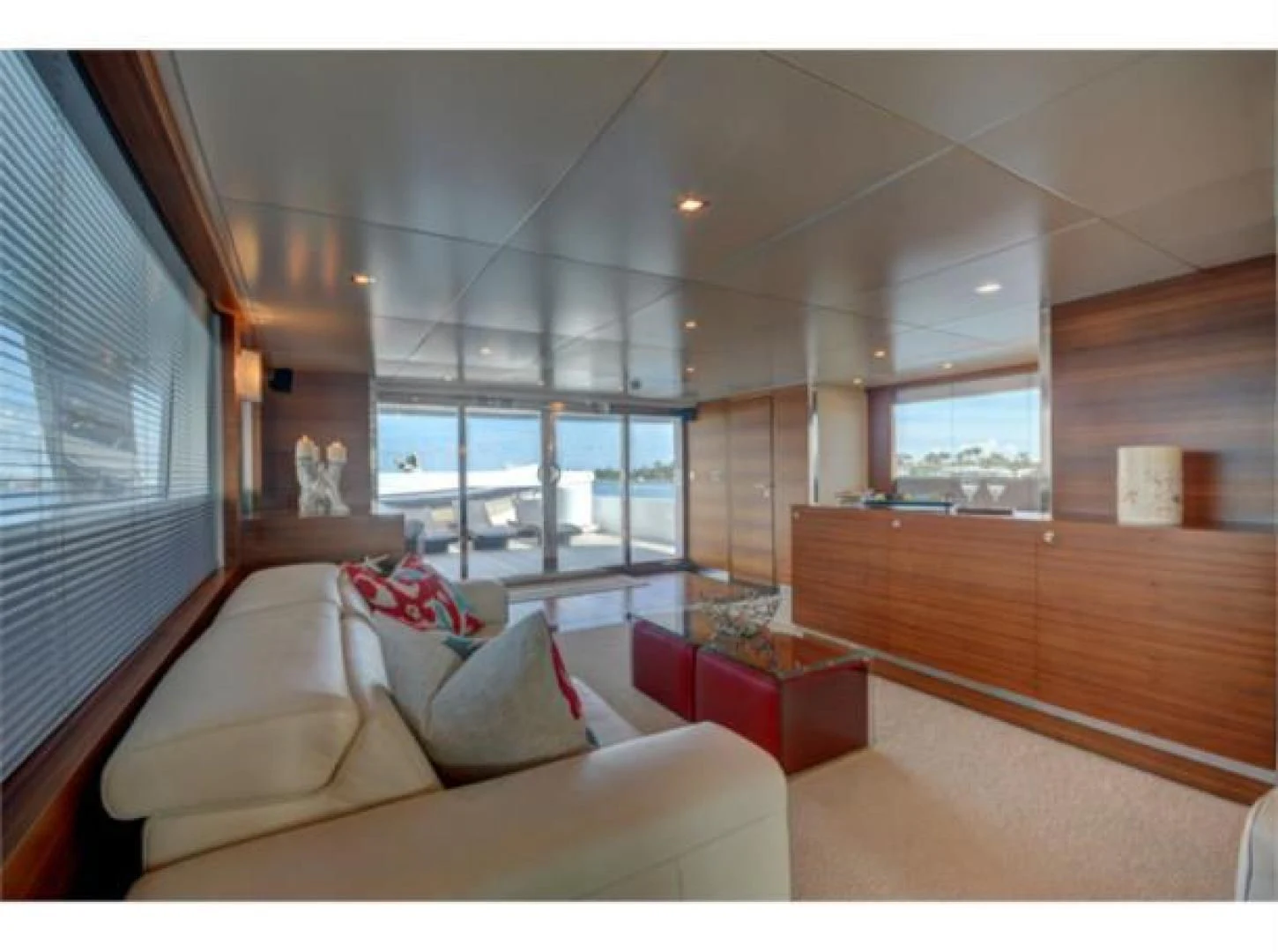 a room with a couch and a table aboard SEA AXIS Yacht for Charter