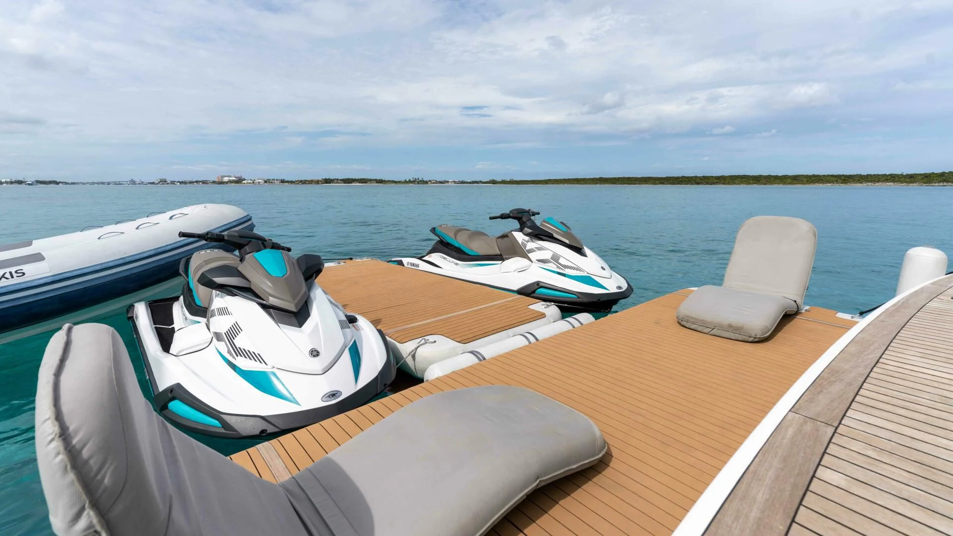 a boat on the water aboard SEA AXIS Yacht for Charter