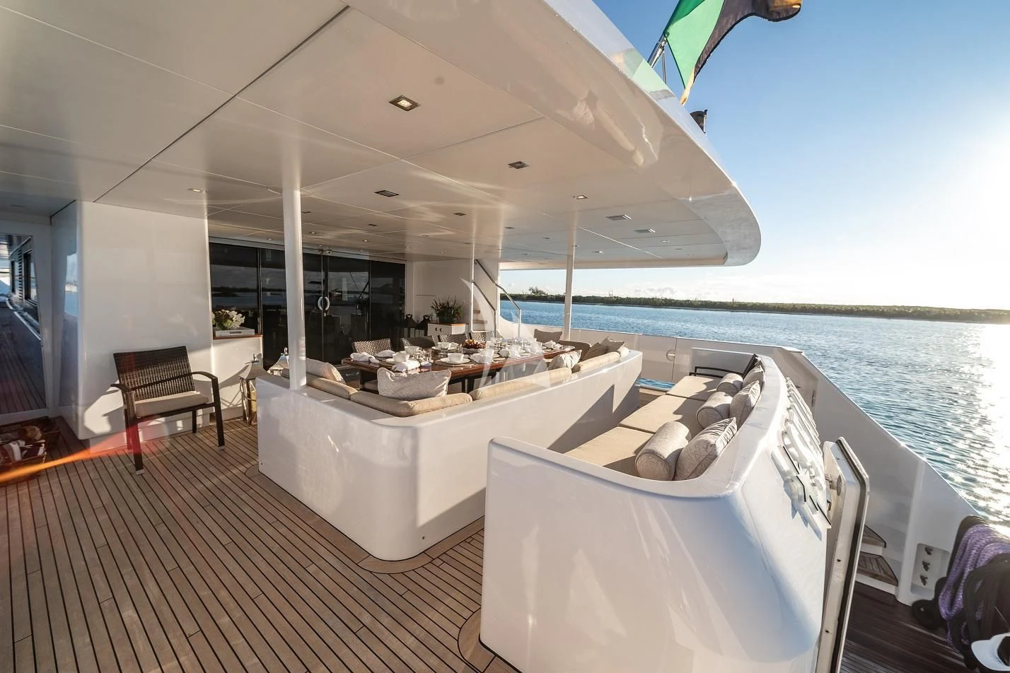 a boat on the water aboard SEA AXIS Yacht for Charter