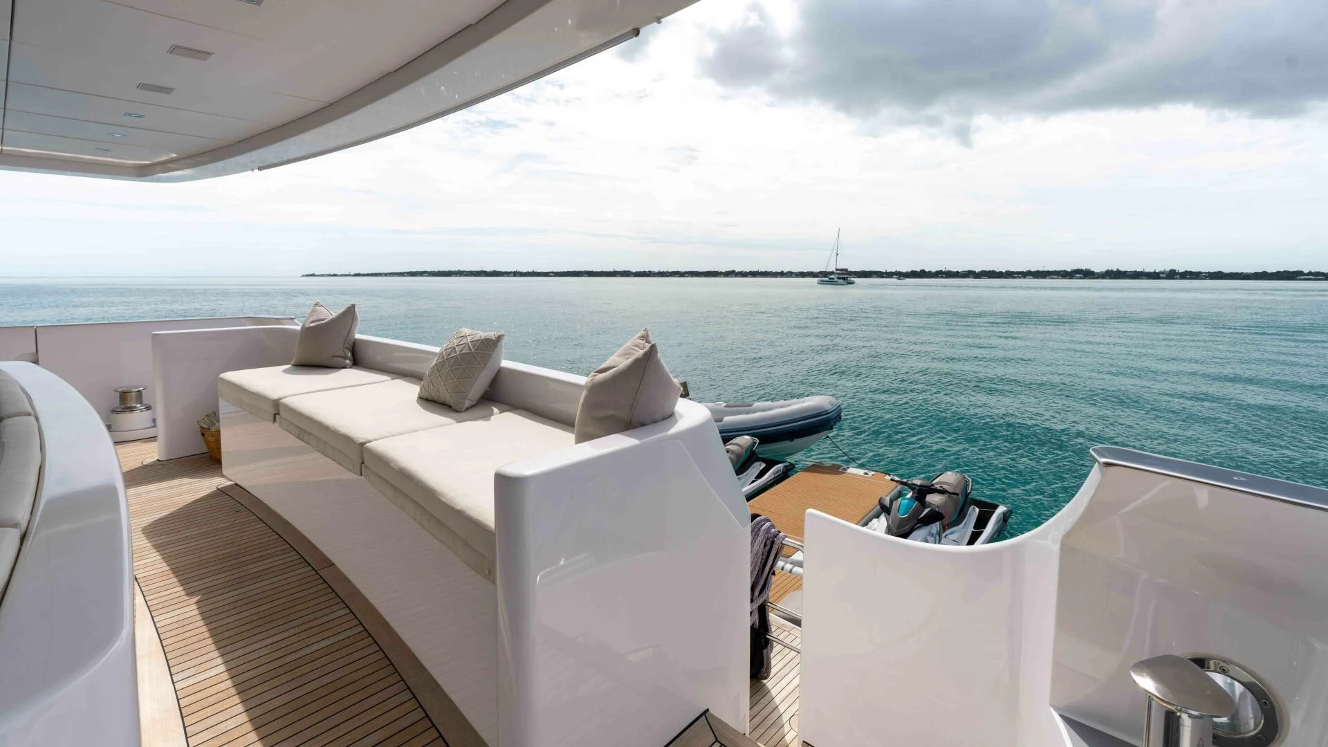 a boat on the water aboard SEA AXIS Yacht for Charter