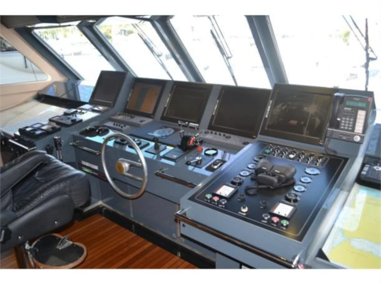 a cockpit of a plane aboard SEA AXIS Yacht for Charter