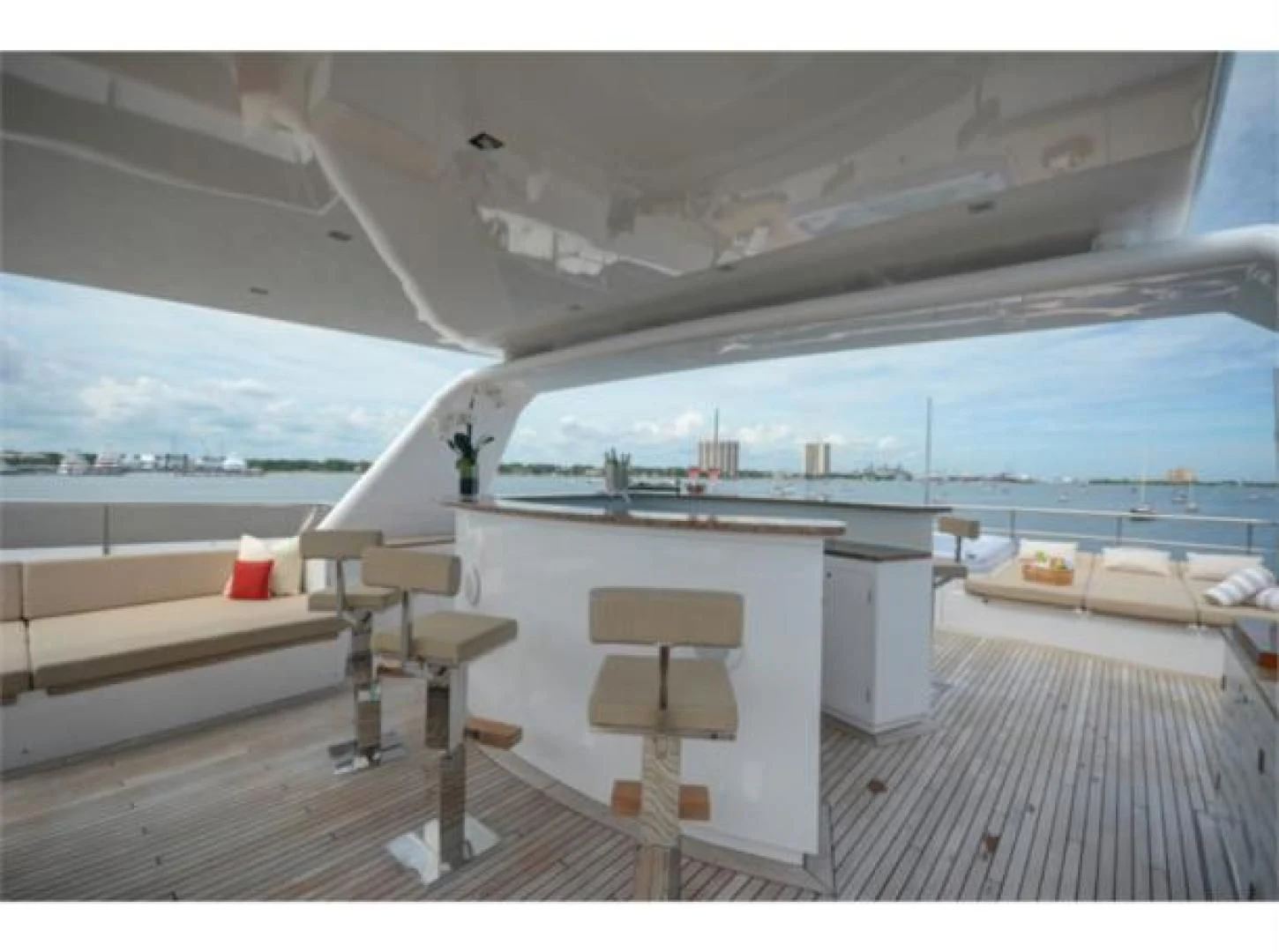 a room with a table and chairs aboard SEA AXIS Yacht for Charter