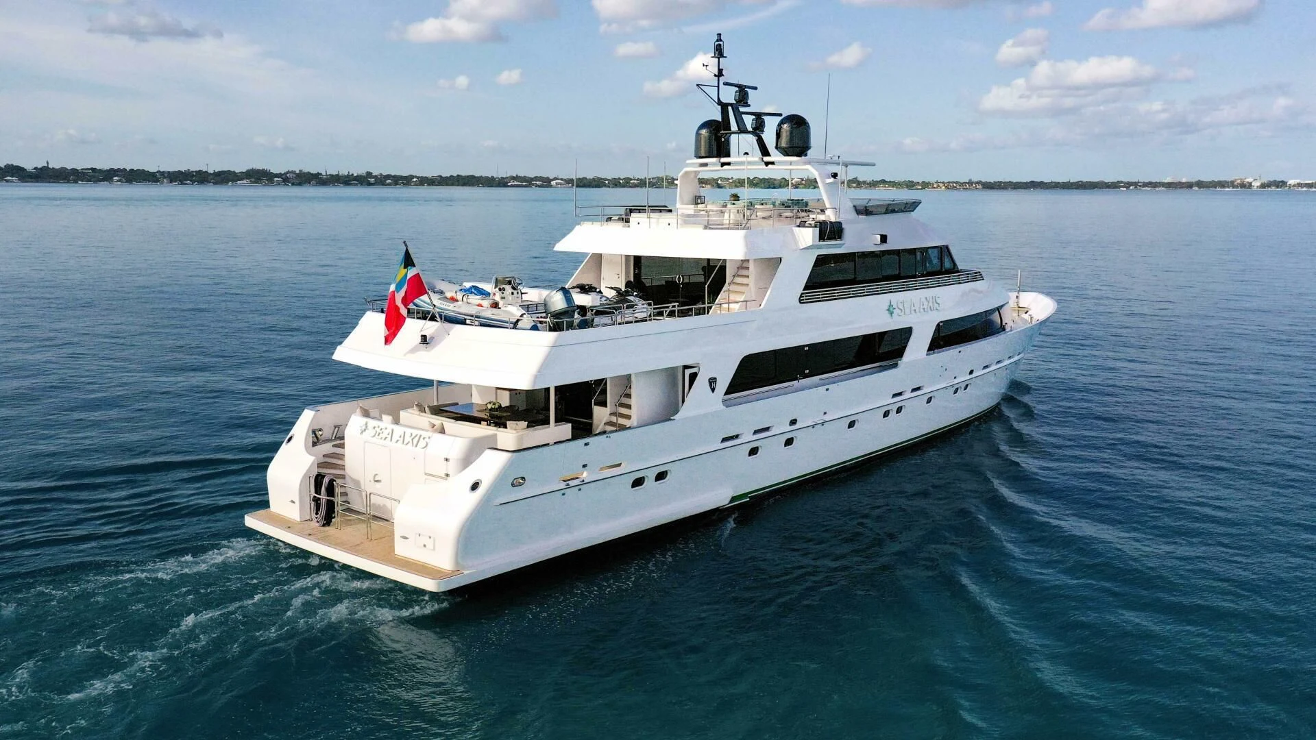 a boat on the water aboard SEA AXIS Yacht for Charter