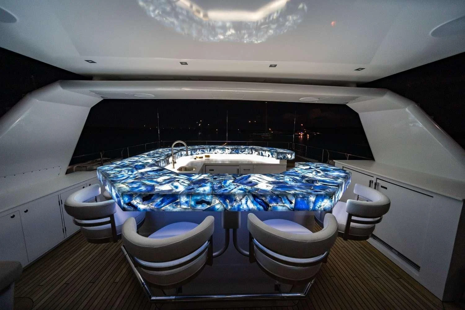 a large jacuzzi in a room aboard SEA AXIS Yacht for Charter