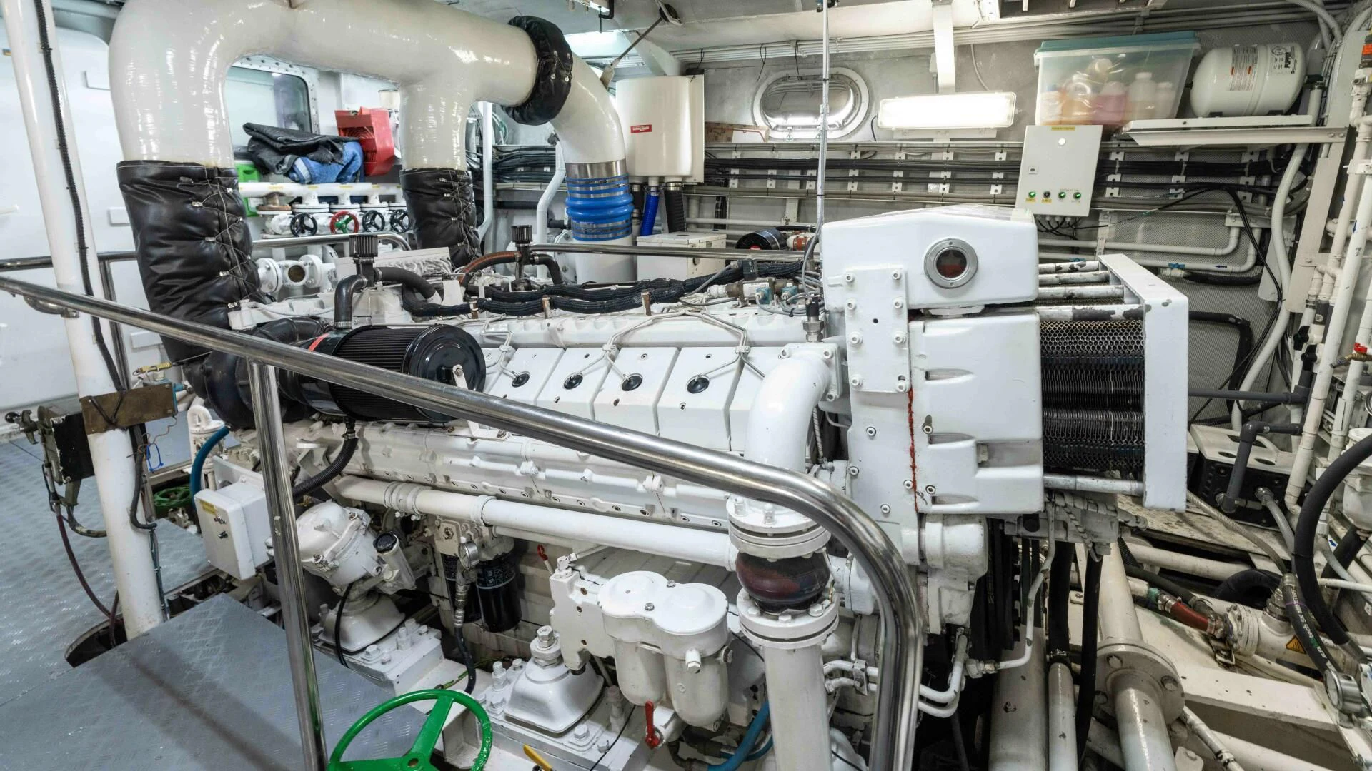 a machine in a room aboard SEA AXIS Yacht for Charter