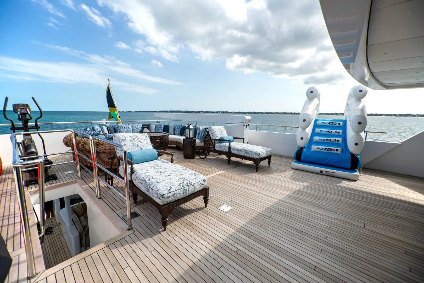 a boat on a deck aboard SEA AXIS Yacht for Charter