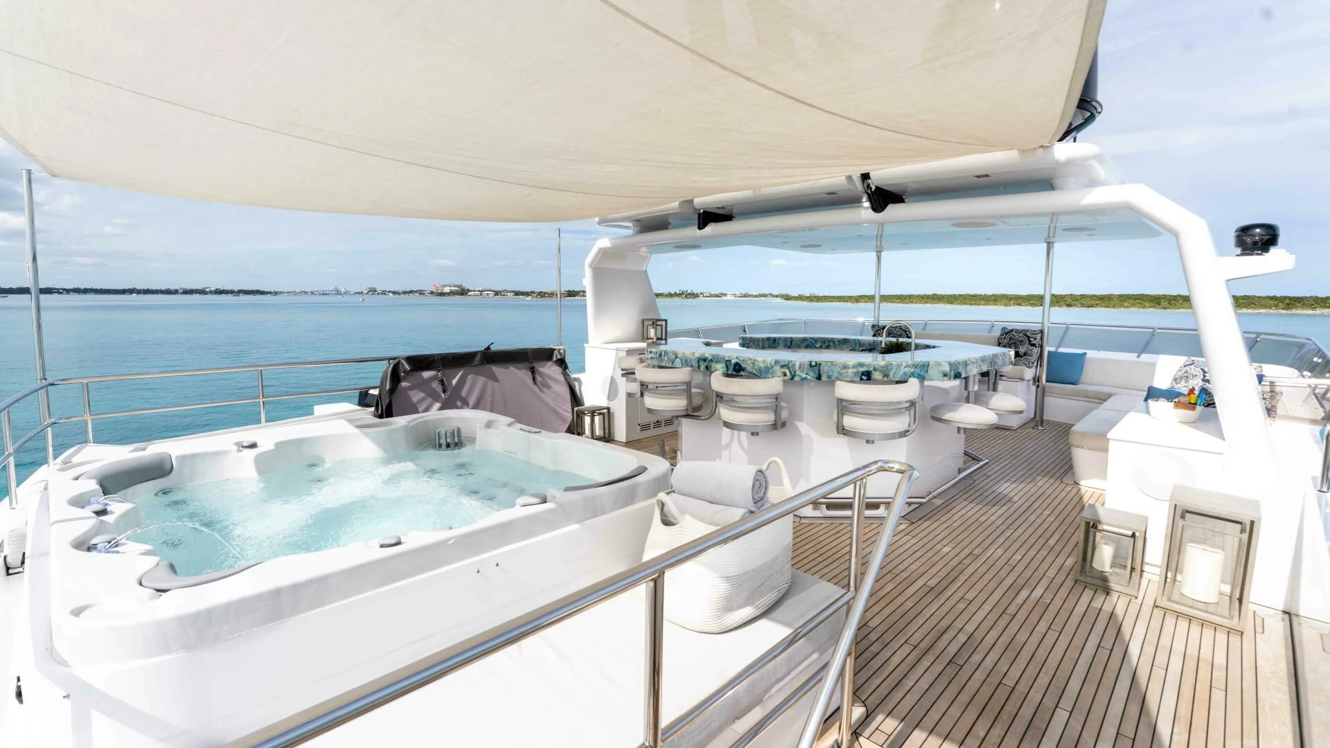 a boat on the water aboard SEA AXIS Yacht for Charter