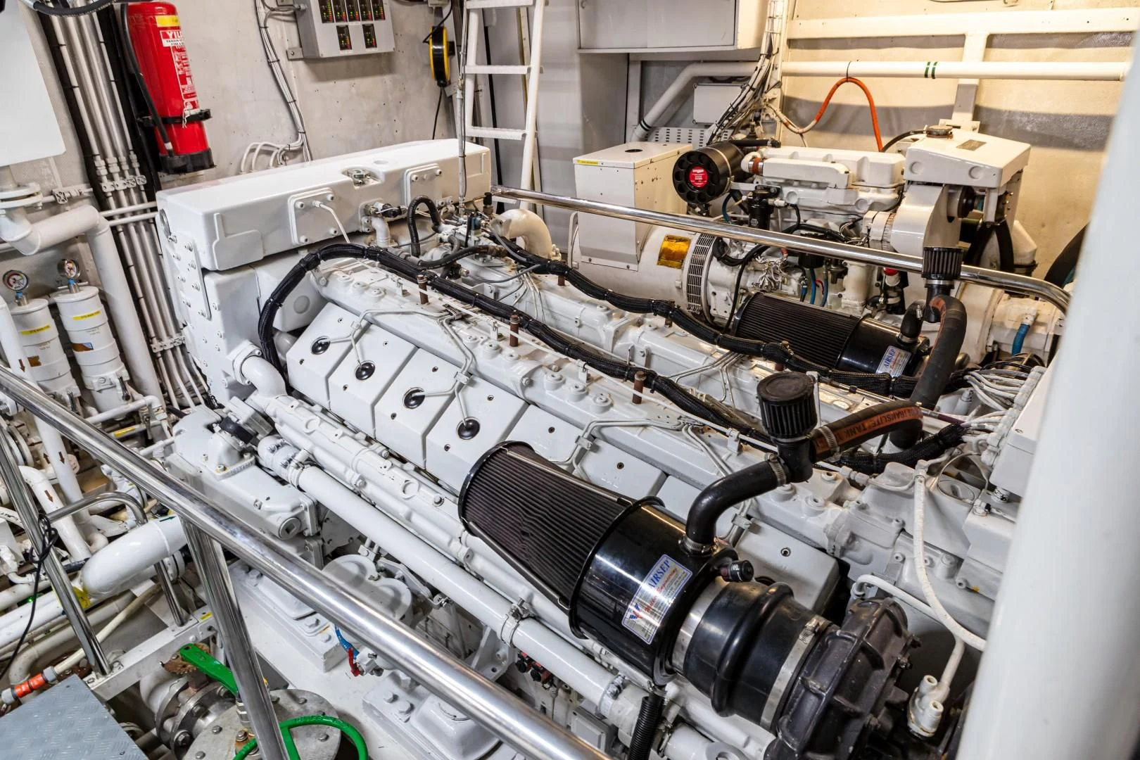 a machine with a large piece of equipment in it aboard SEA AXIS Yacht for Charter