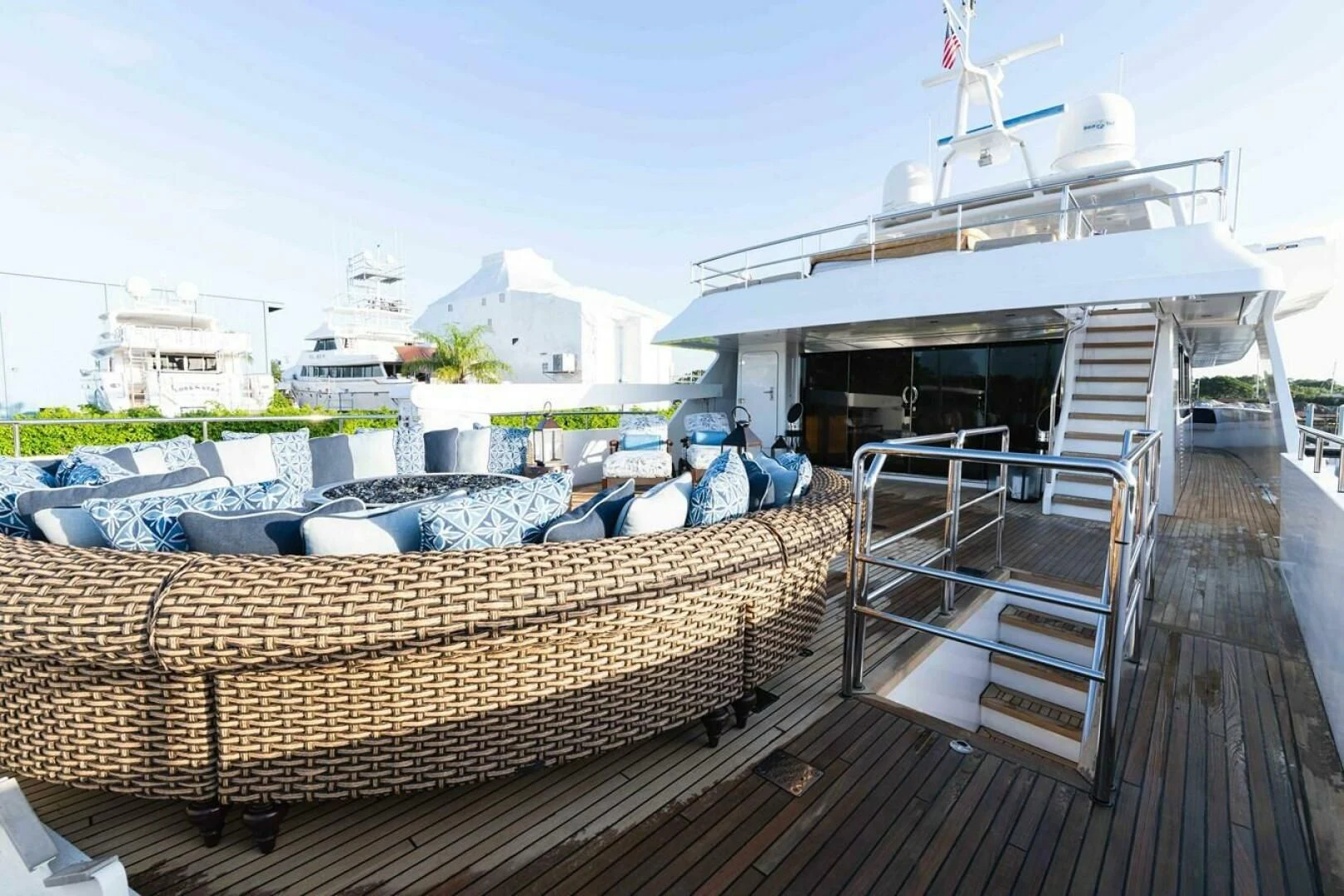 a boat on a deck aboard SEA AXIS Yacht for Charter