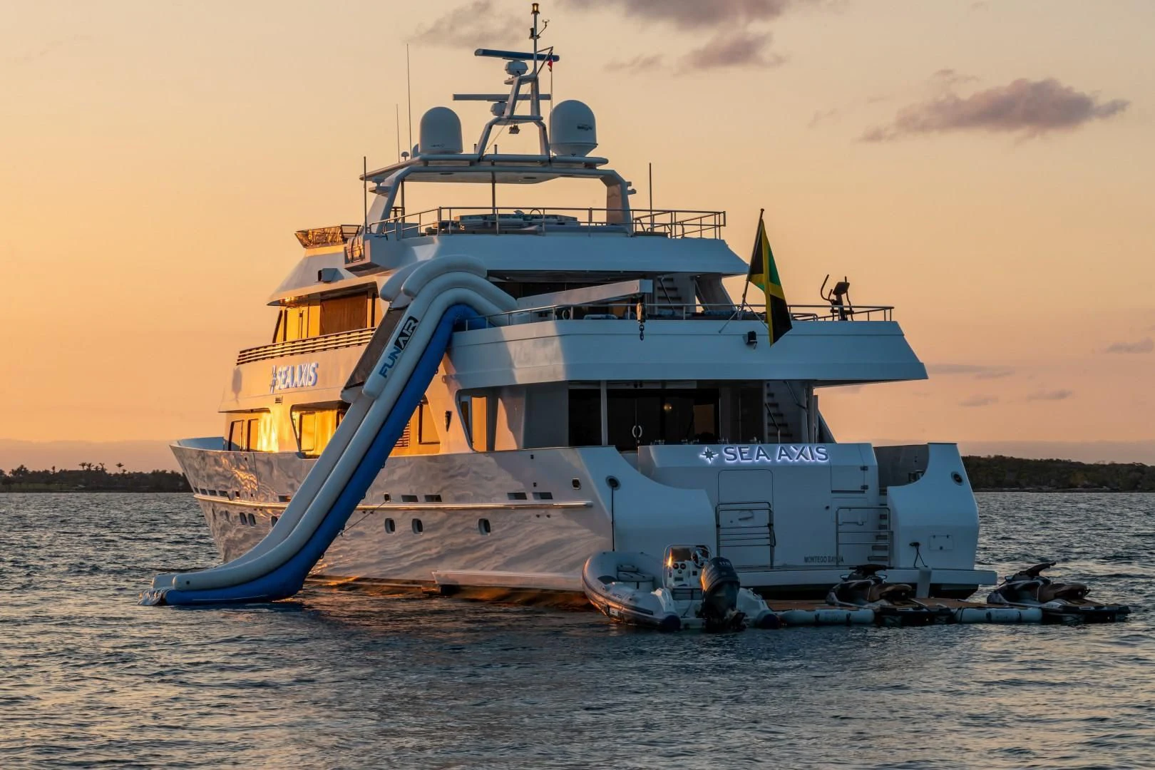 a boat on the water aboard SEA AXIS Yacht for Charter