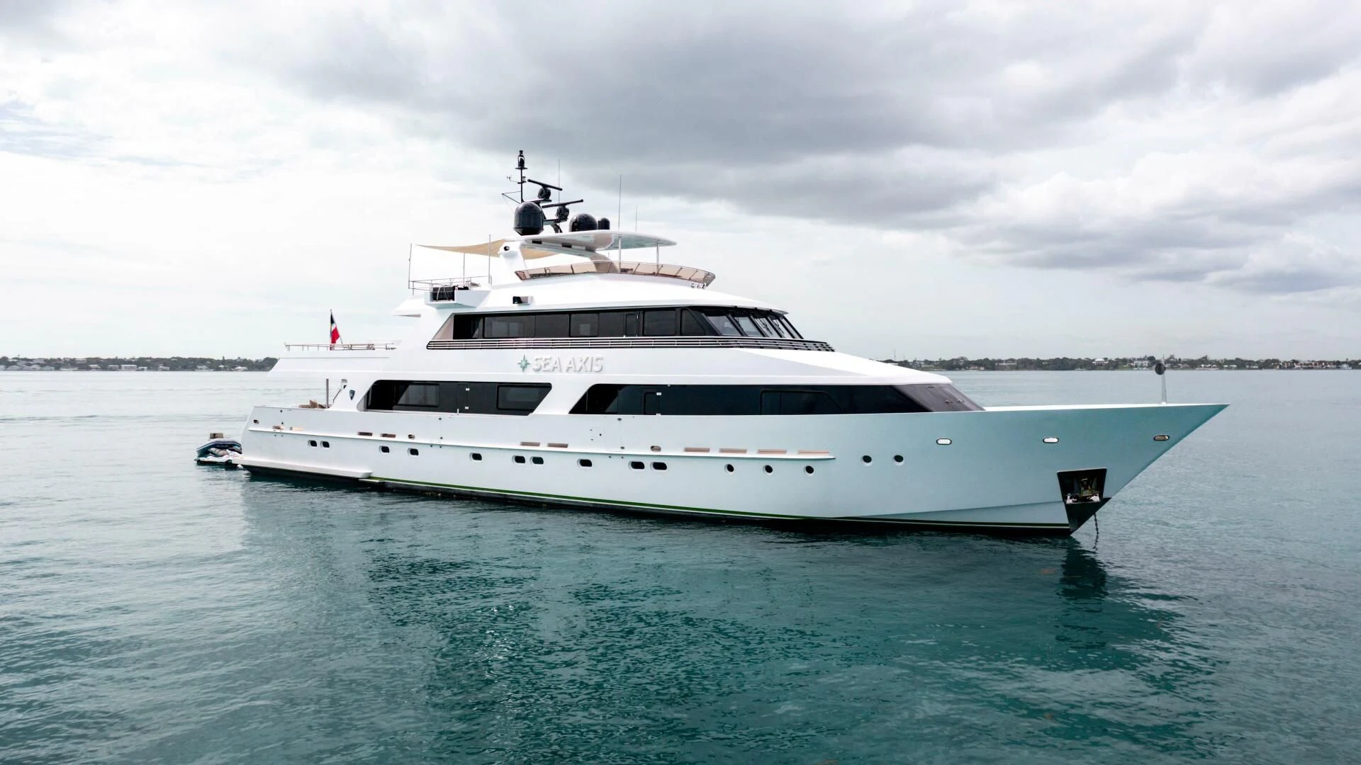 a white yacht in the water aboard SEA AXIS Yacht for Charter