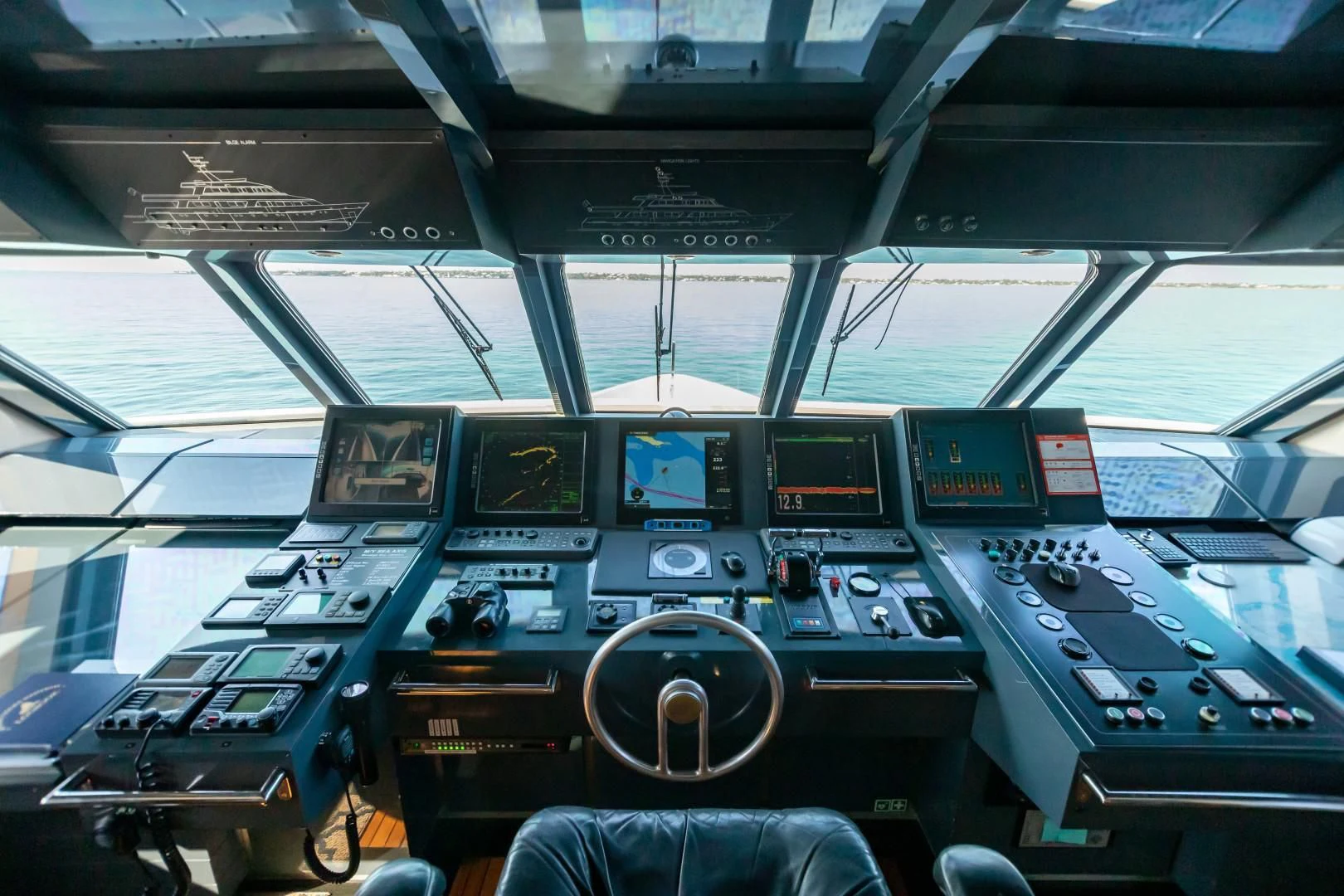 inside of a cockpit aboard SEA AXIS Yacht for Charter