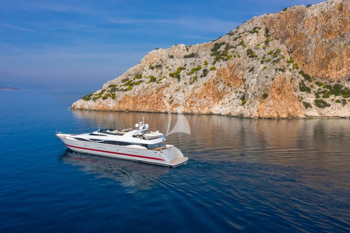a boat on the water aboard GLAROS Yacht for Sale