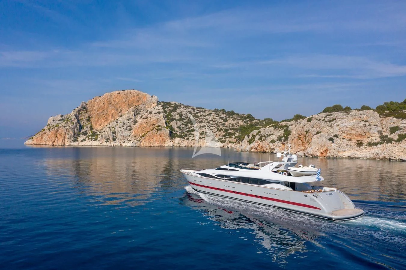 a boat in the water aboard GLAROS Yacht for Sale