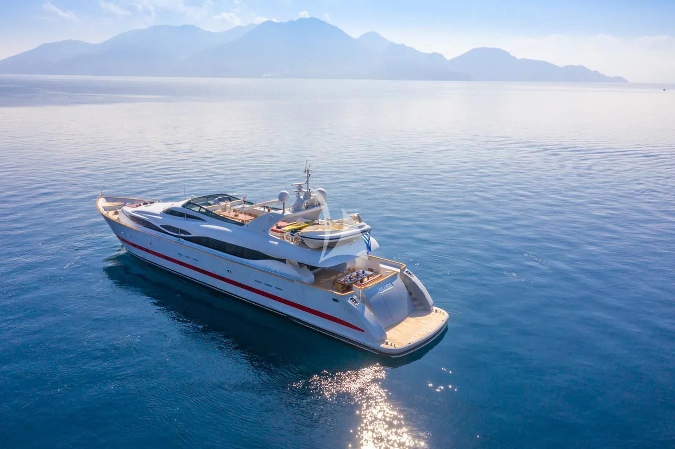 a boat on the water aboard GLAROS Yacht for Sale